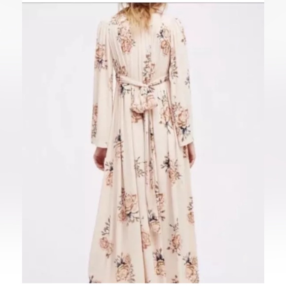 Free People Women's Floral Wild Laurel Maxi Dress Size M Boho Chic-flaw on slip - Picture 2 of 8